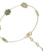 Браслет из лимонного золота c малахитом и перламутром