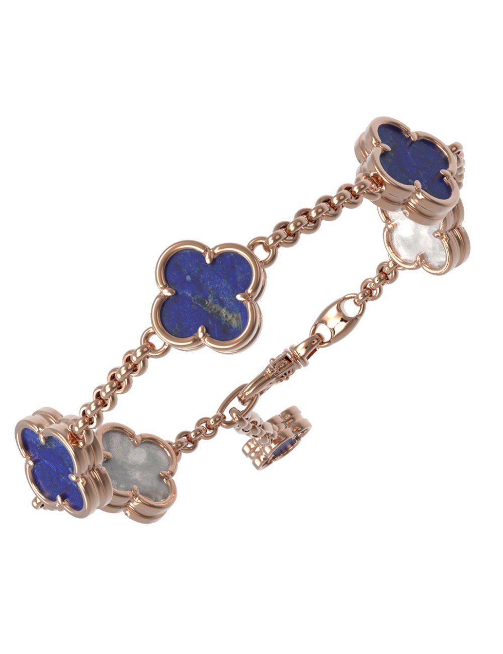 Браслет из золота c лазуритом и перламутром