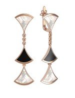 Серьги из золота c ониксом и перламутром