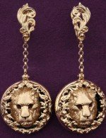 Серьги из золота c эмалью и ониксом