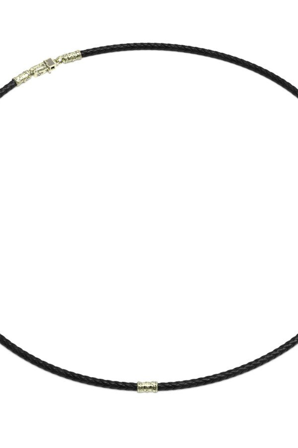 Гайтан из зелёного золота c кожаным шнурком