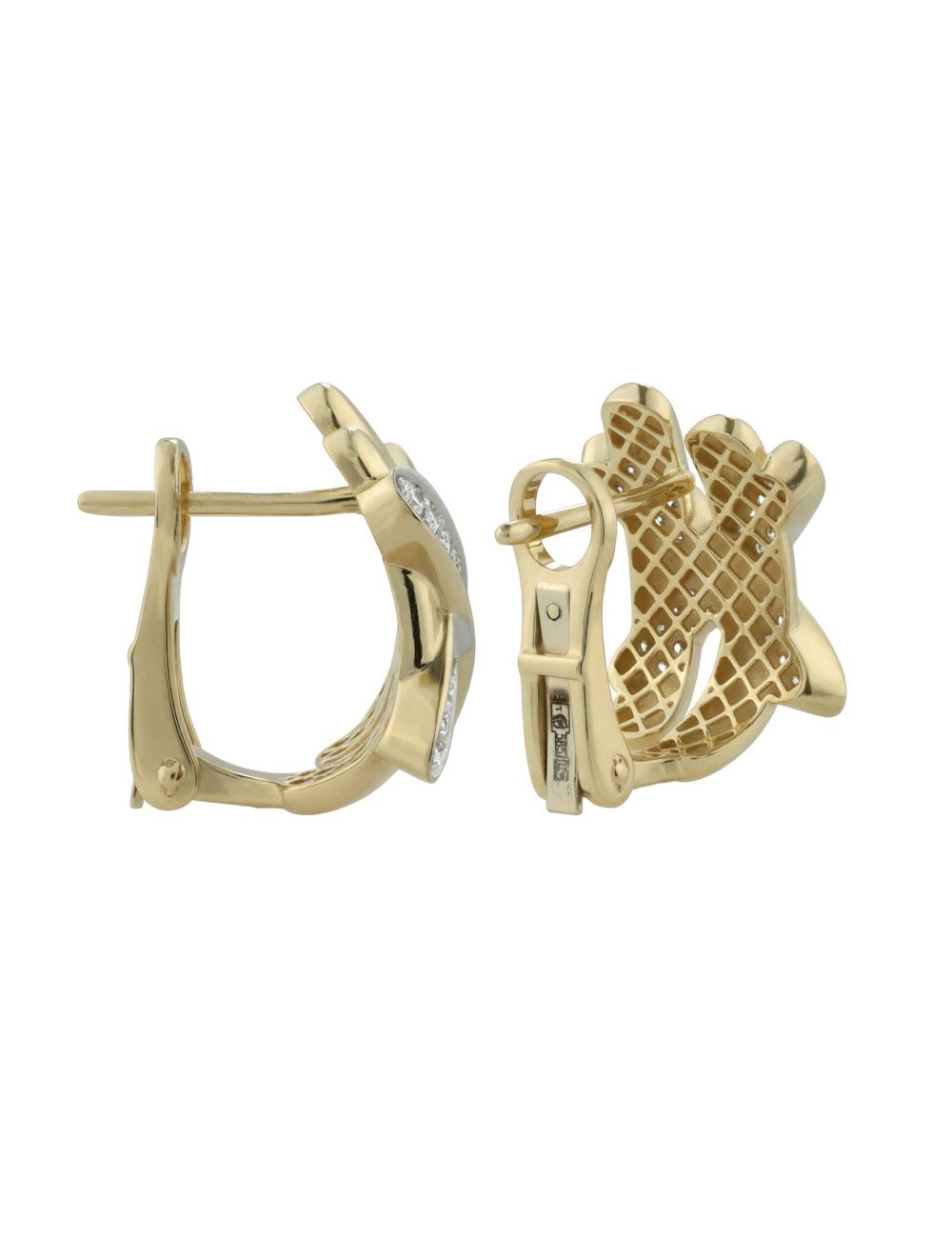 Серьги из лимонного золота c бриллиантами