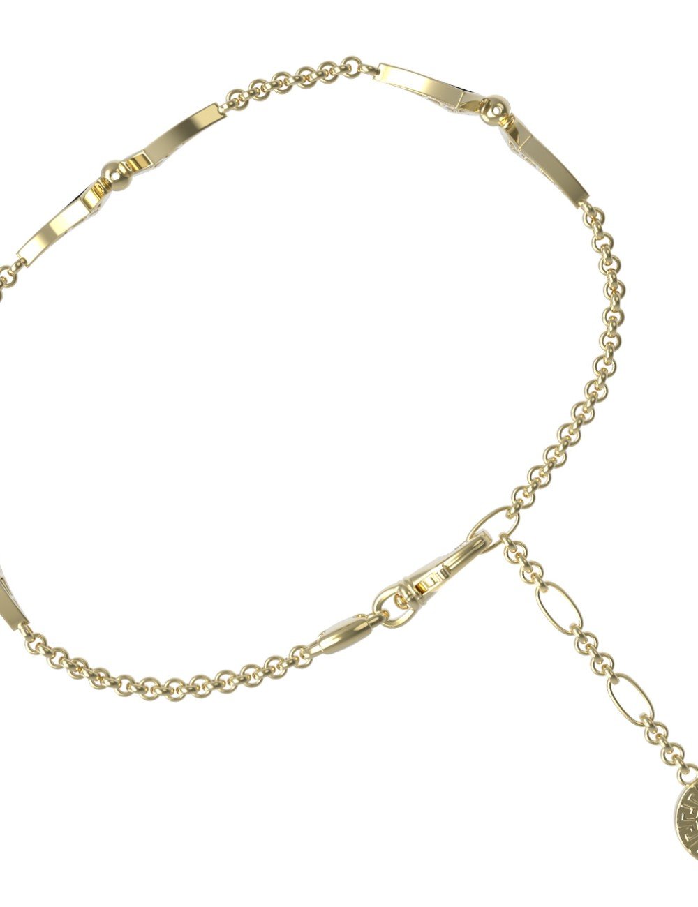 Браслет из лимонного золота c лазуритом и перламутром