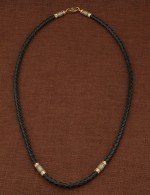 Гайтан из золота c кожаным шнурком