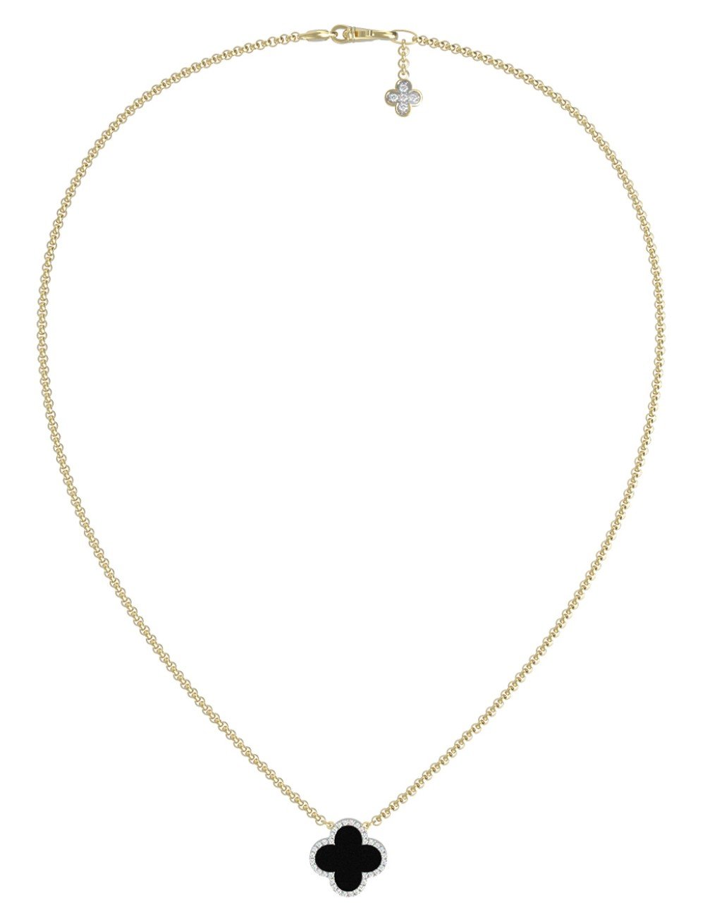 Колье из лимонного золота c бриллиантами и ониксом