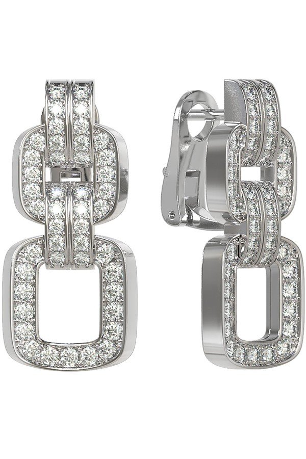 Серьги из белого золота c бриллиантами