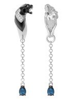 Серьги из белого золота c фианитом и топазом London