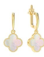 Серьги из лимонного золота c перламутром