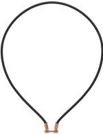 Гайтан из золота c кожаным шнурком