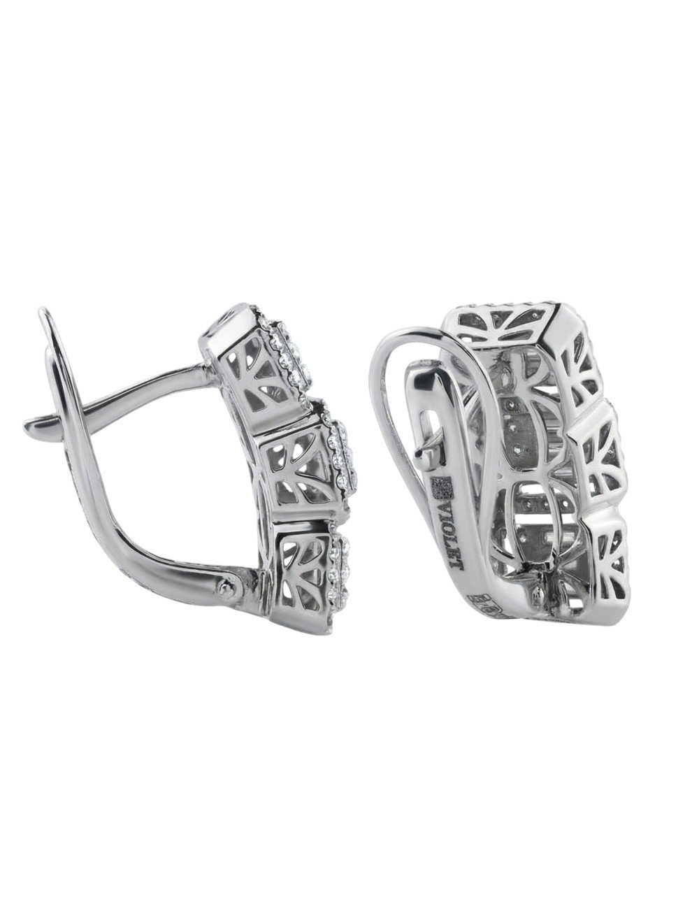 Серьги из белого золота c бриллиантами