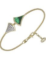 Браслет из лимонного золота c бриллиантами и малахитом