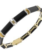 Браслет из лимонного золота c бриллиантами и ониксом