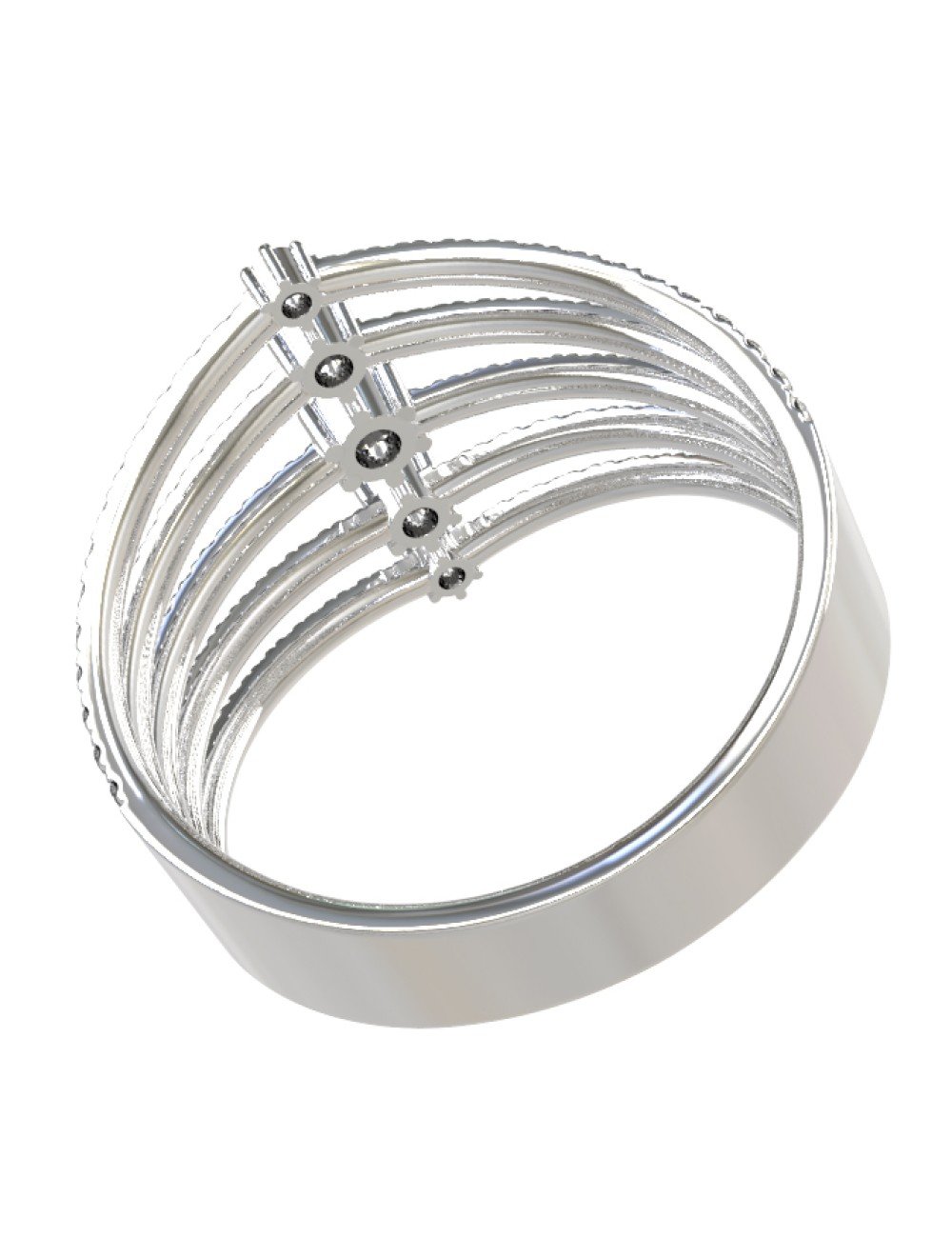 Кольцо из белого золота c бриллиантами