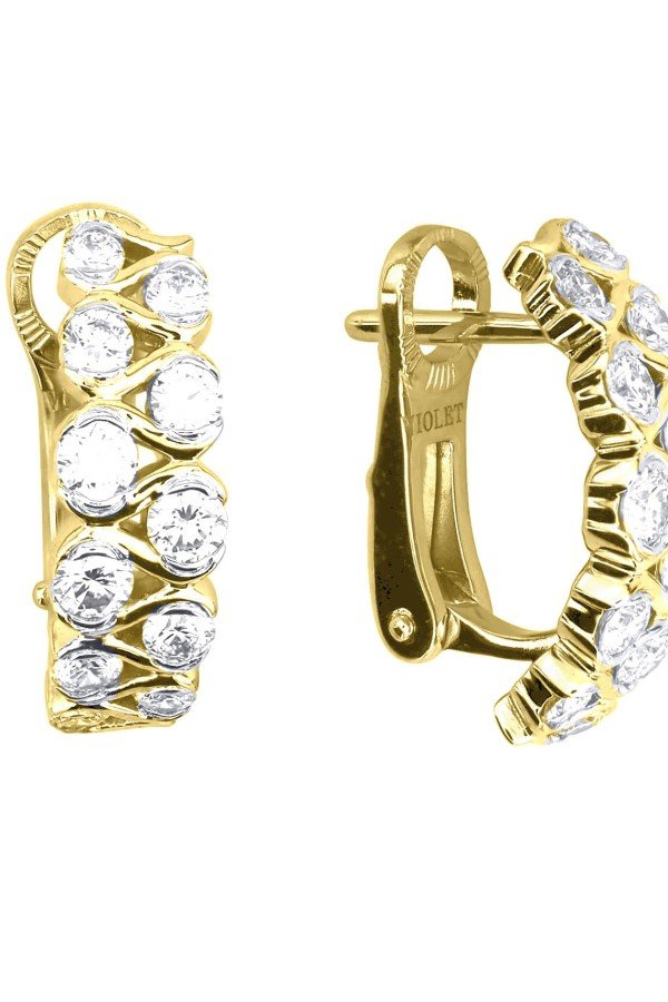 Серьги из лимонного золота c бриллиантами