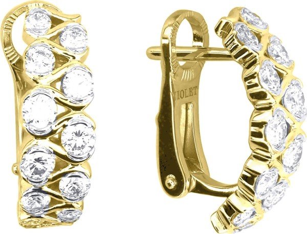 Серьги из лимонного золота c бриллиантами