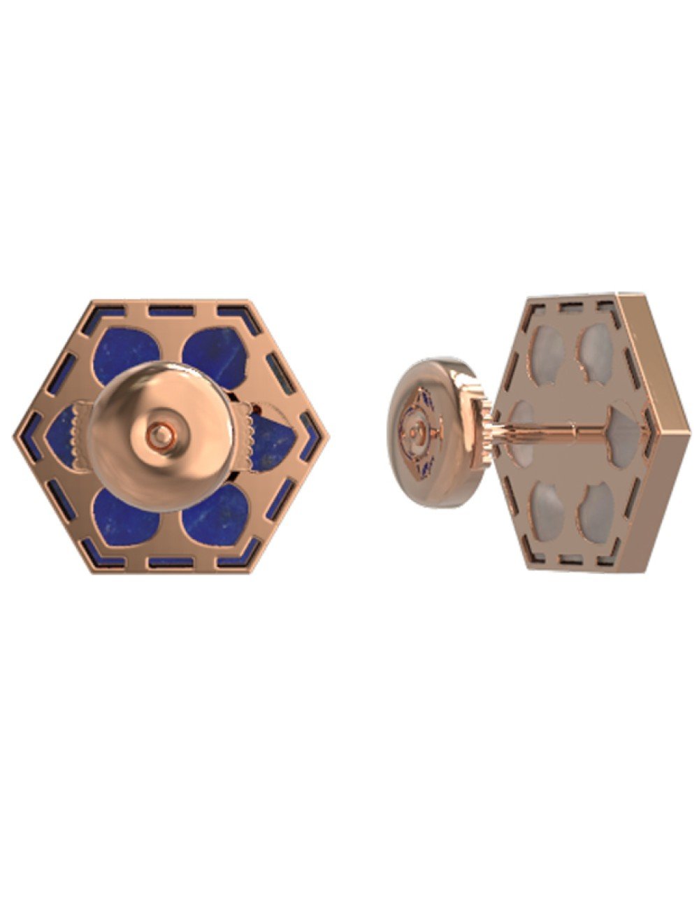 Серьги из золота c лазуритом и перламутром