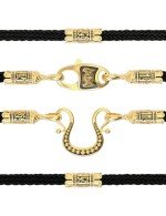 Шнурок шёлковый из лимонного золота c шёлковым шнурком