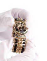 Браслет из лимонного золота c эмалью, ониксом и рубином