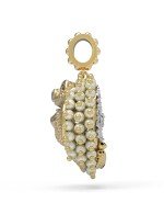 Подвеска из лимонного золота c эмалью и жемчугом