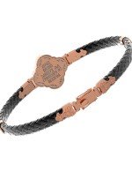 Браслет из золота c шнурком и перламутром