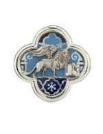 Кольцо из белого золота c эмалью и перламутром