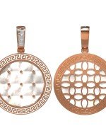 Подвеска из золота c эмалью и перламутром