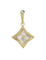 Подвеска из лимонного золота c перламутром