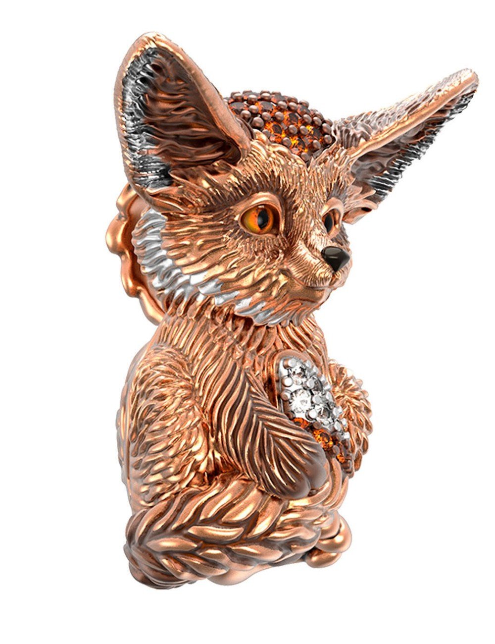 Подвеска из золота c эмалью и фианитом