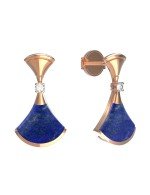 Серьги из золота c бриллиантами и лазуритом