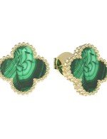 Серьги из лимонного золота c малахитом