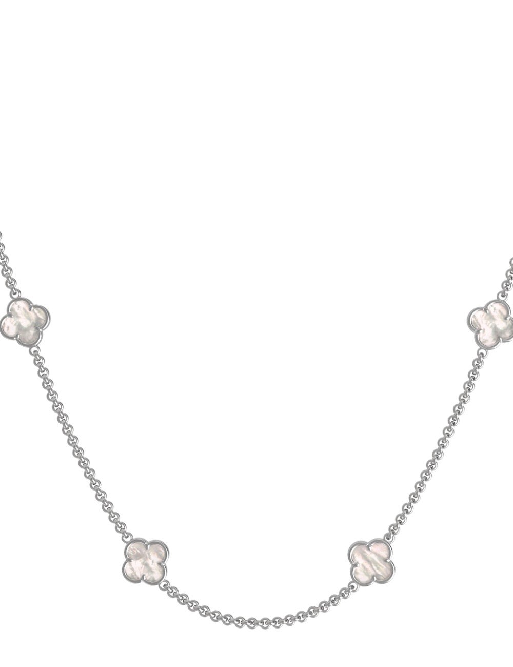 Колье из белого золота c перламутром