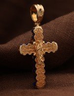 Крест из золота c лазуритом