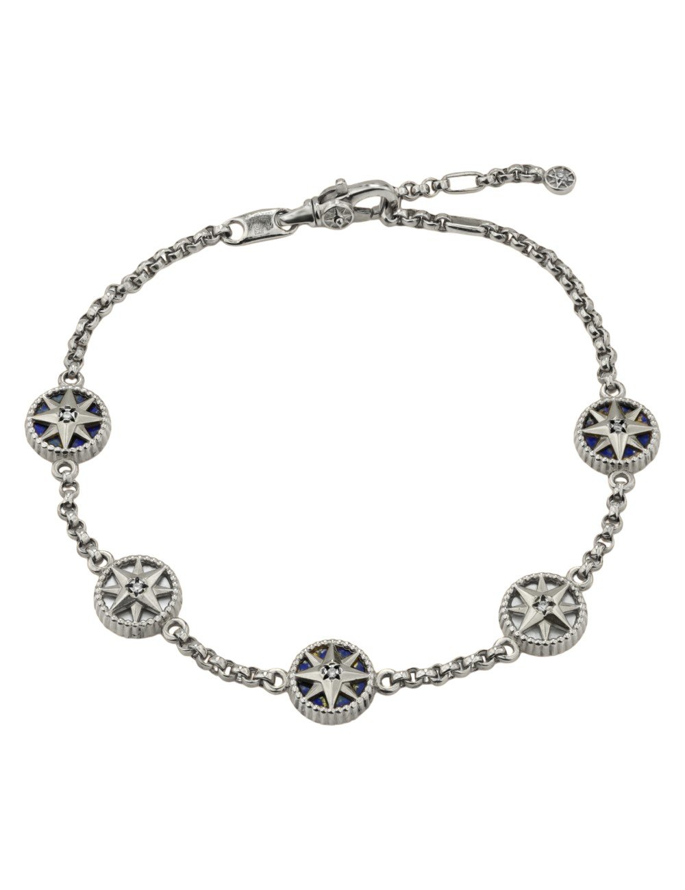 Браслет из белого золота c бриллиантами, лазуритом и перламутром