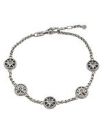 Браслет из белого золота c бриллиантами, лазуритом и перламутром