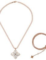 Колье из золота c бриллиантами и перламутром