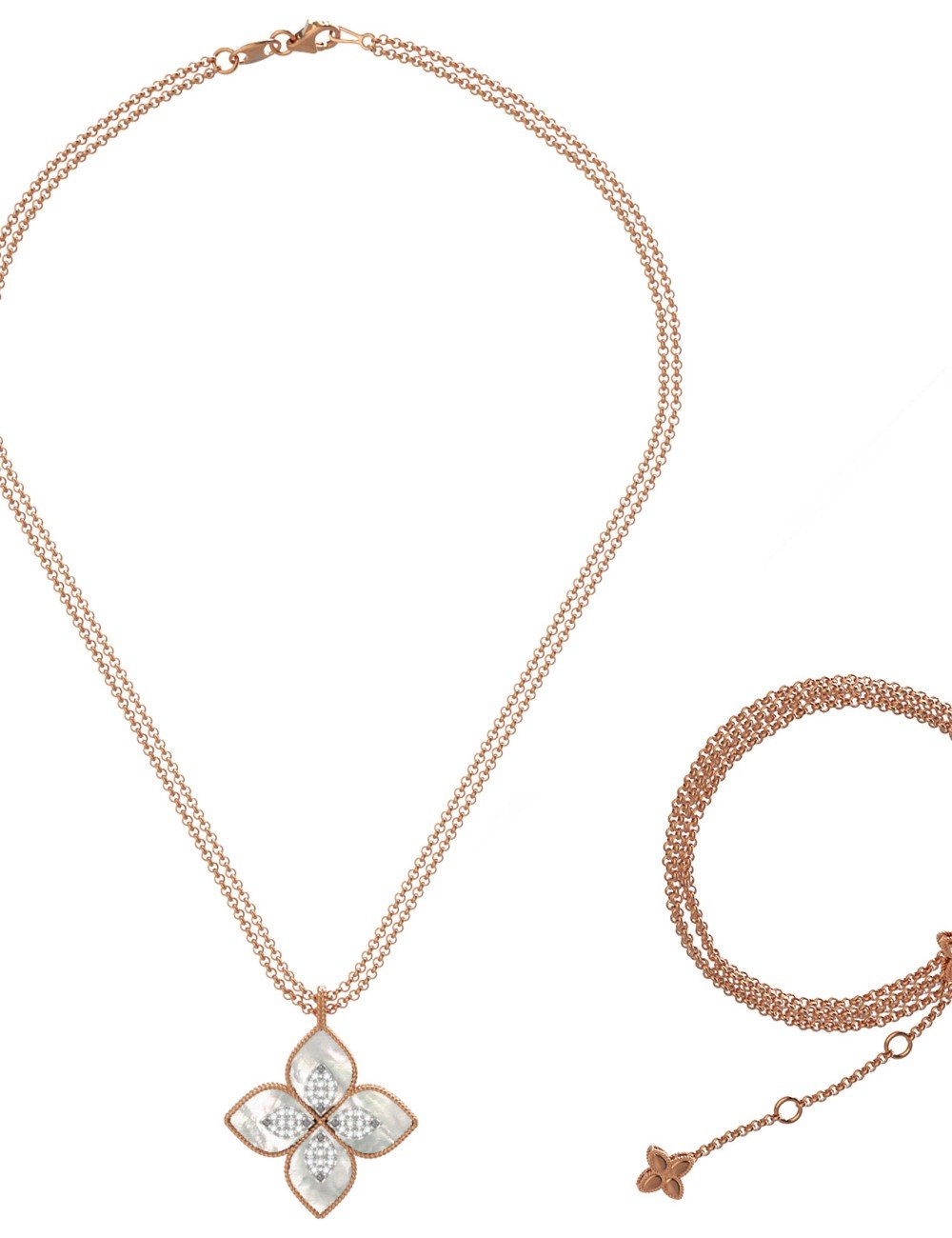 Колье из золота c бриллиантами и перламутром