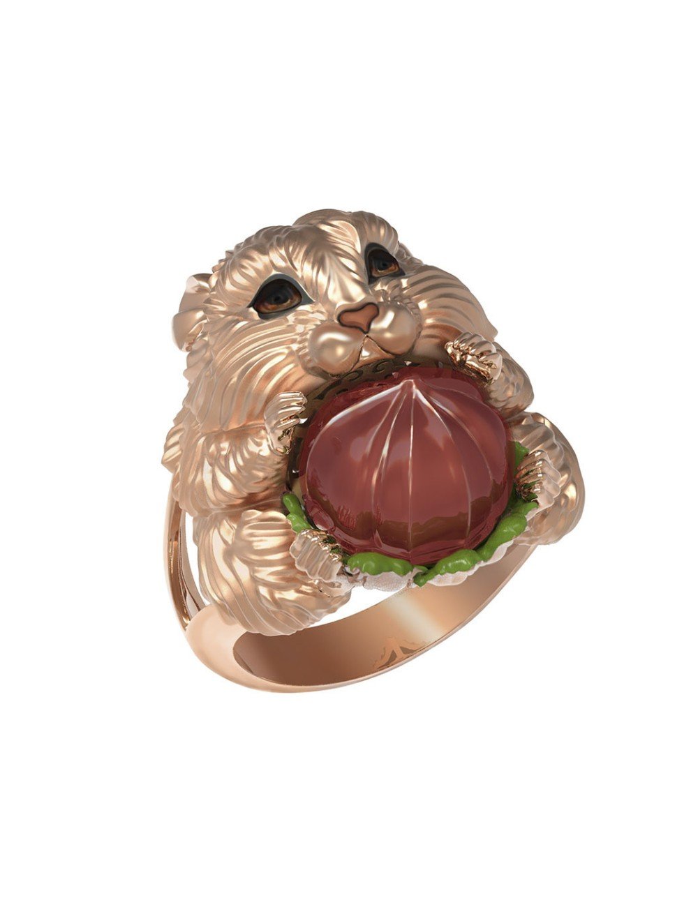 Кольцо из золота c эмалью