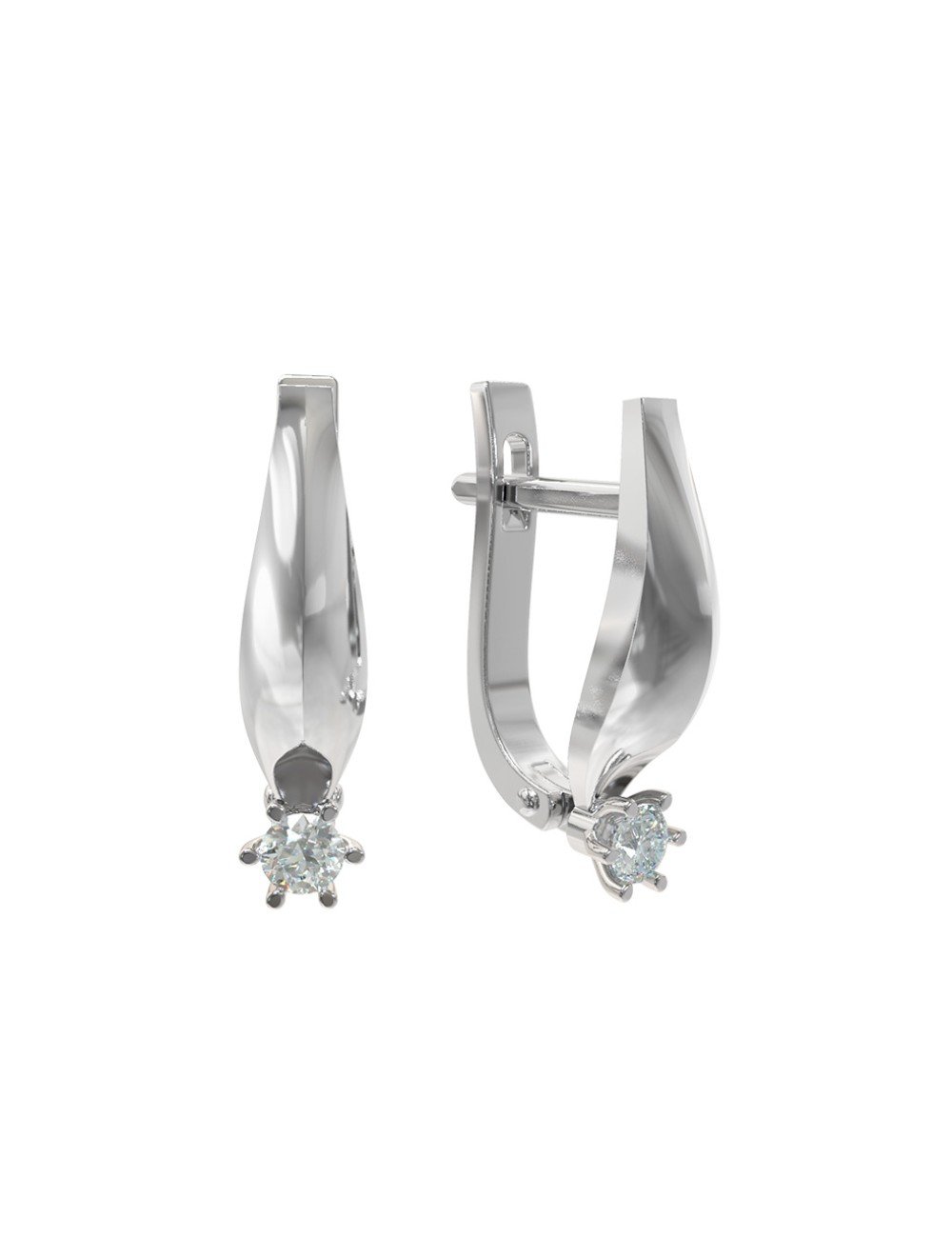 Серьги из белого золота c бриллиантами