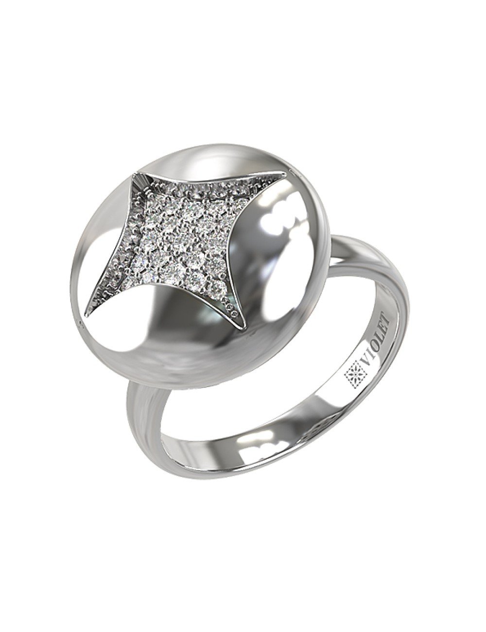 Кольцо из белого золота c бриллиантами