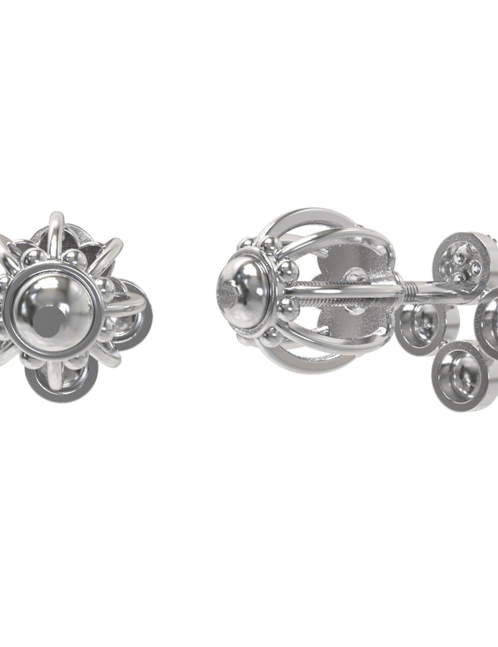 Серьги из белого золота c бриллиантами