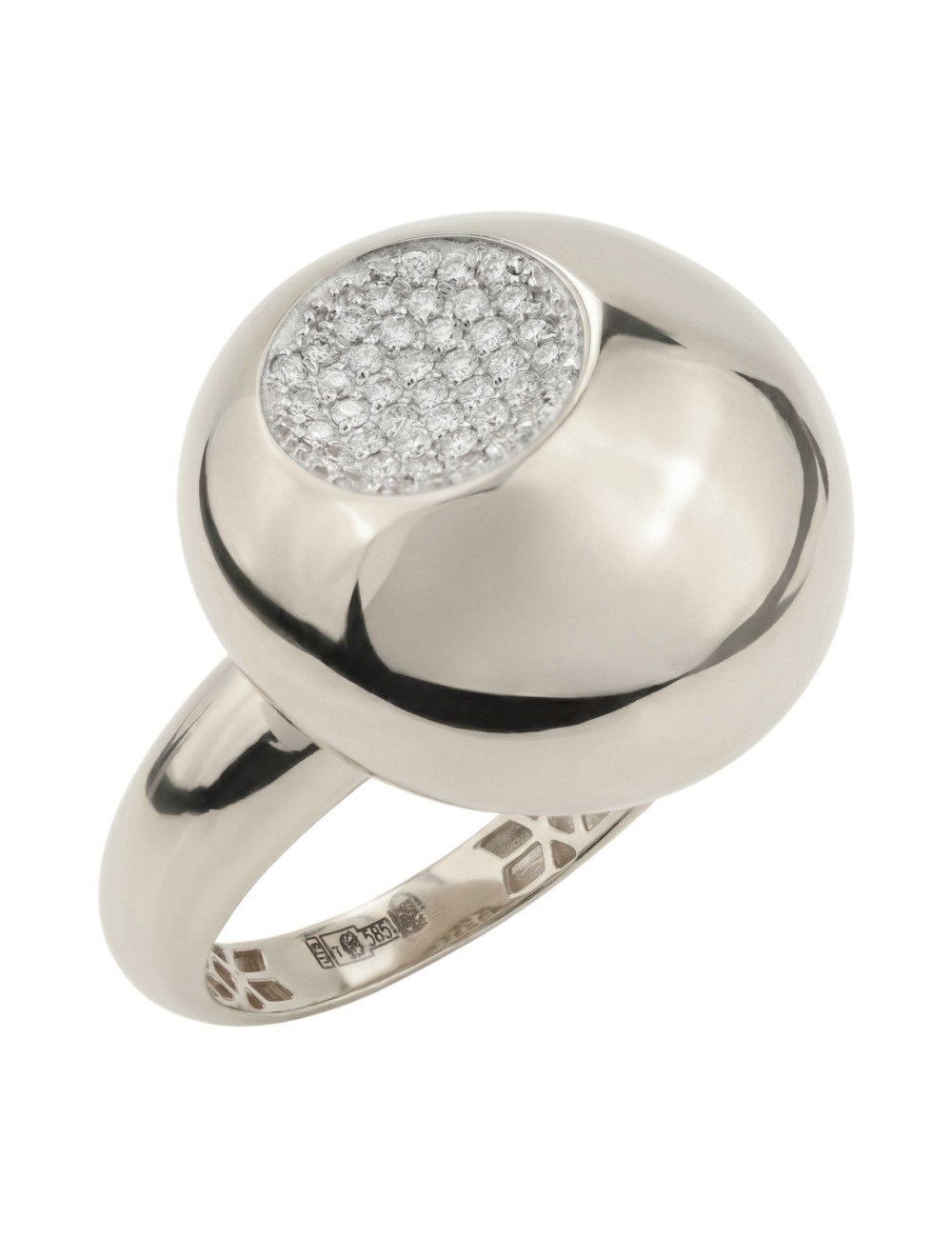 Кольцо из белого золота c бриллиантами