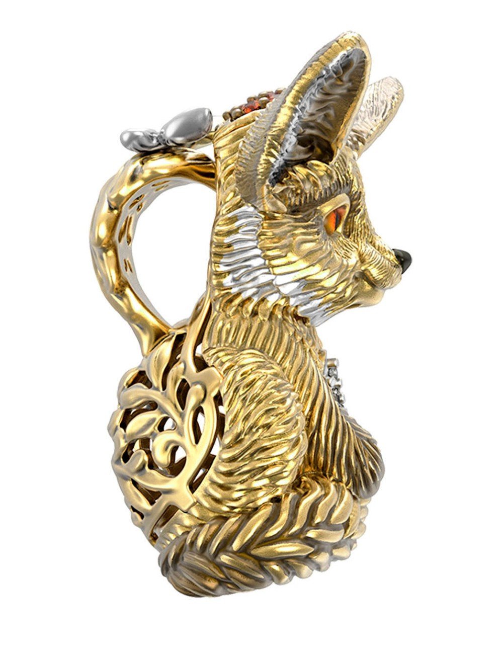 Подвеска из лимонного золота c эмалью и фианитом