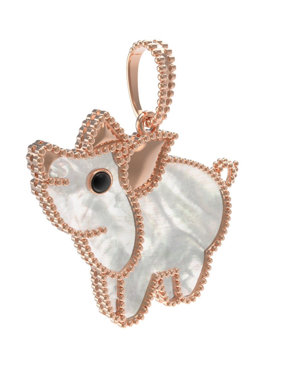 Подвеска из золота c эмалью и перламутром