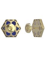 Серьги из лимонного золота c лазуритом и перламутром