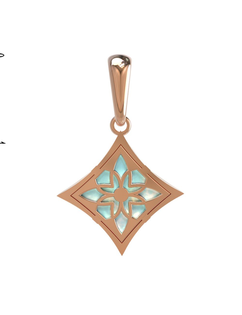 Подвеска из золота c бирюзой