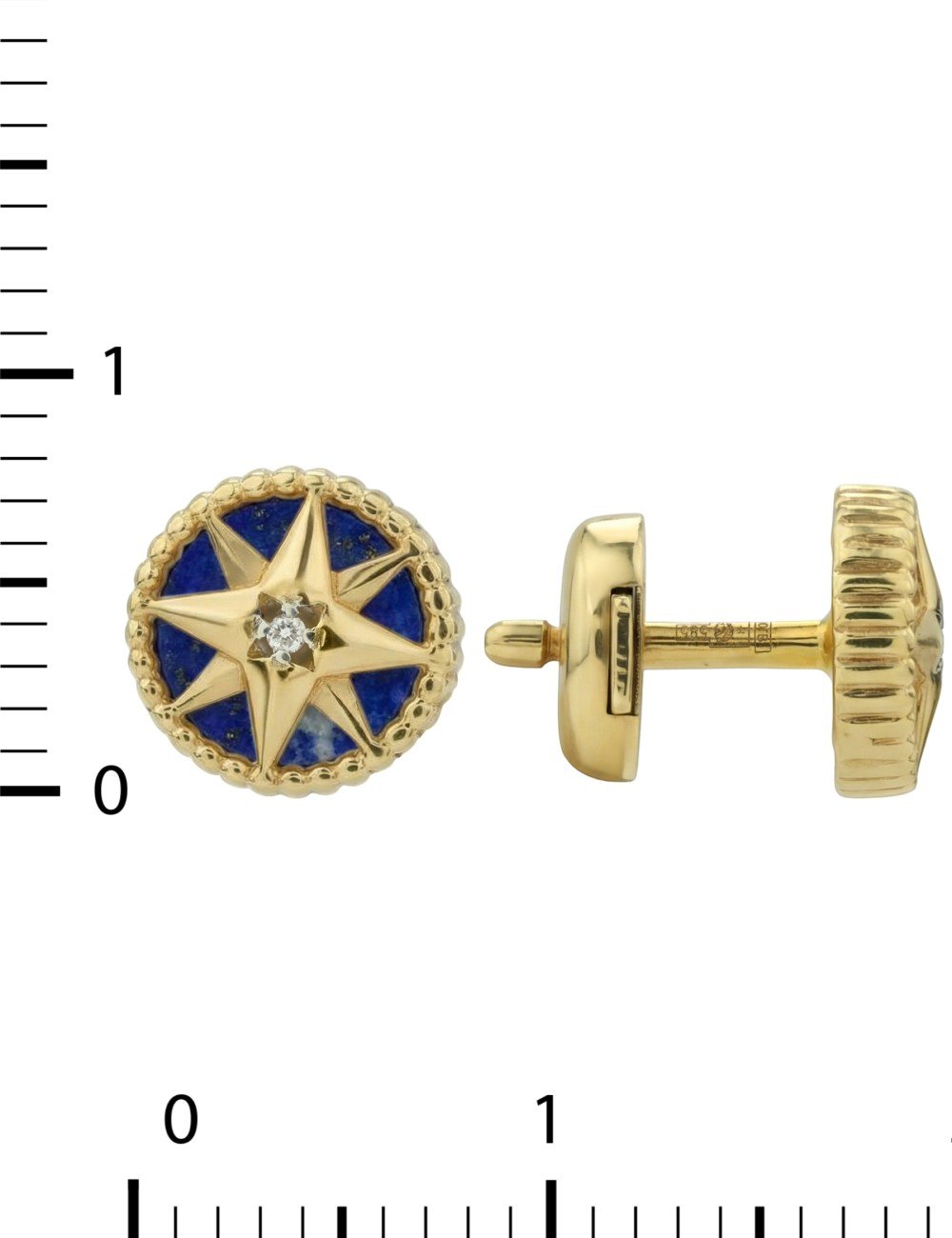 Серьги из лимонного золота c бриллиантами и лазуритом