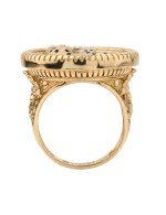 Кольцо из золота c эмалью