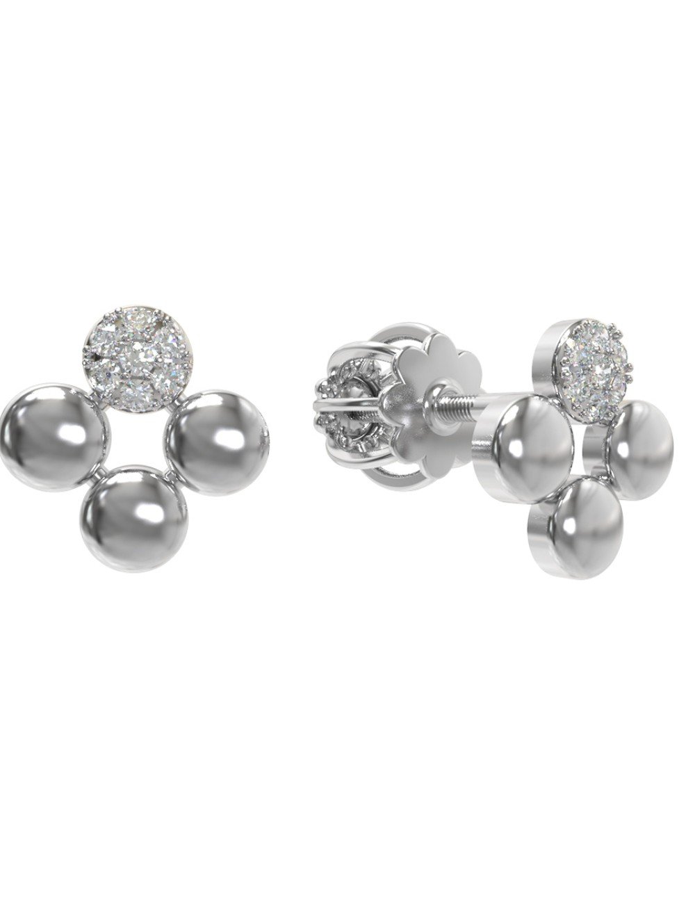 Серьги из белого золота c бриллиантами