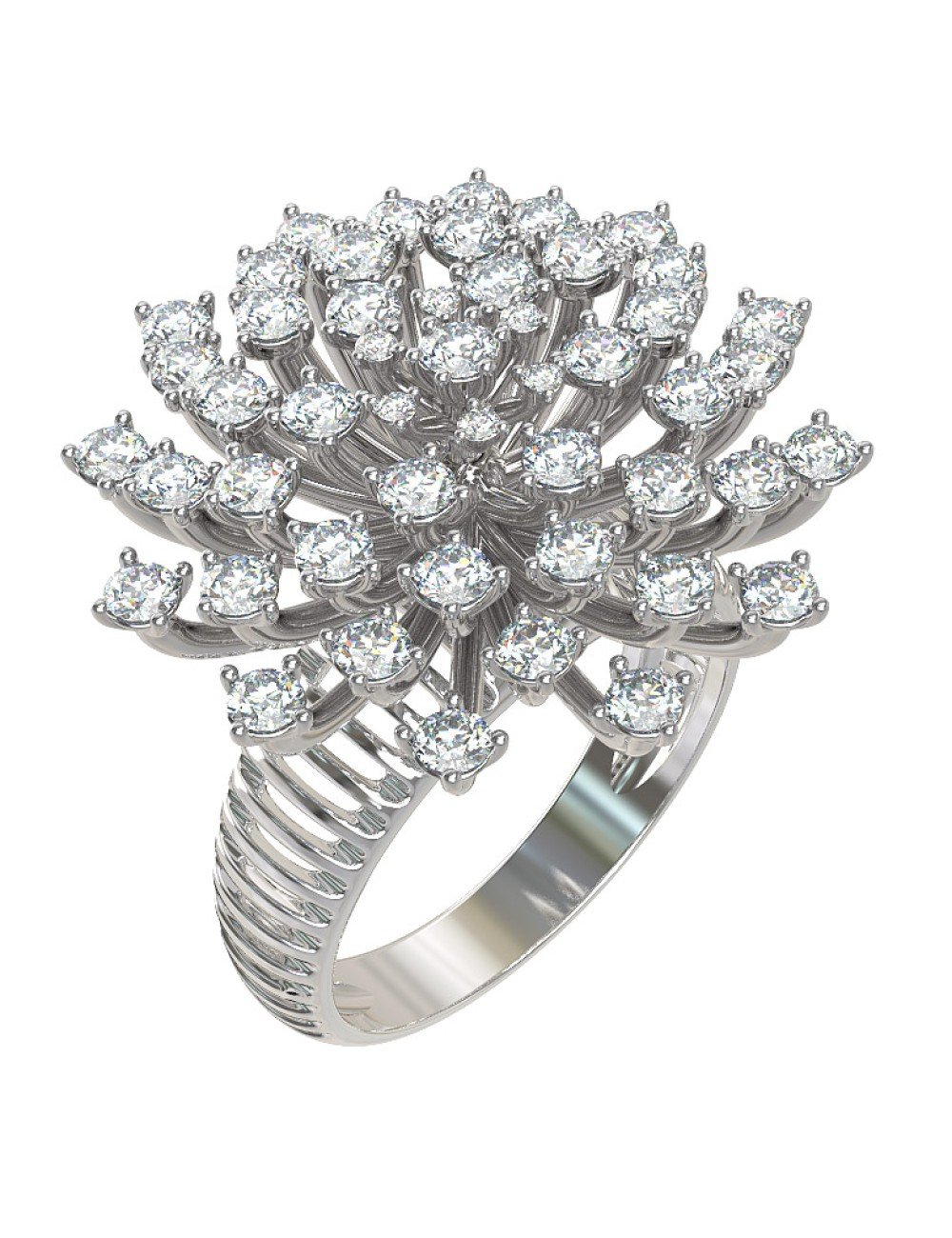 Кольцо из белого золота c бриллиантами