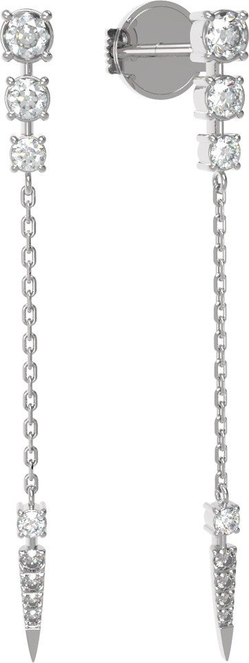 Серьги из белого золота c бриллиантами